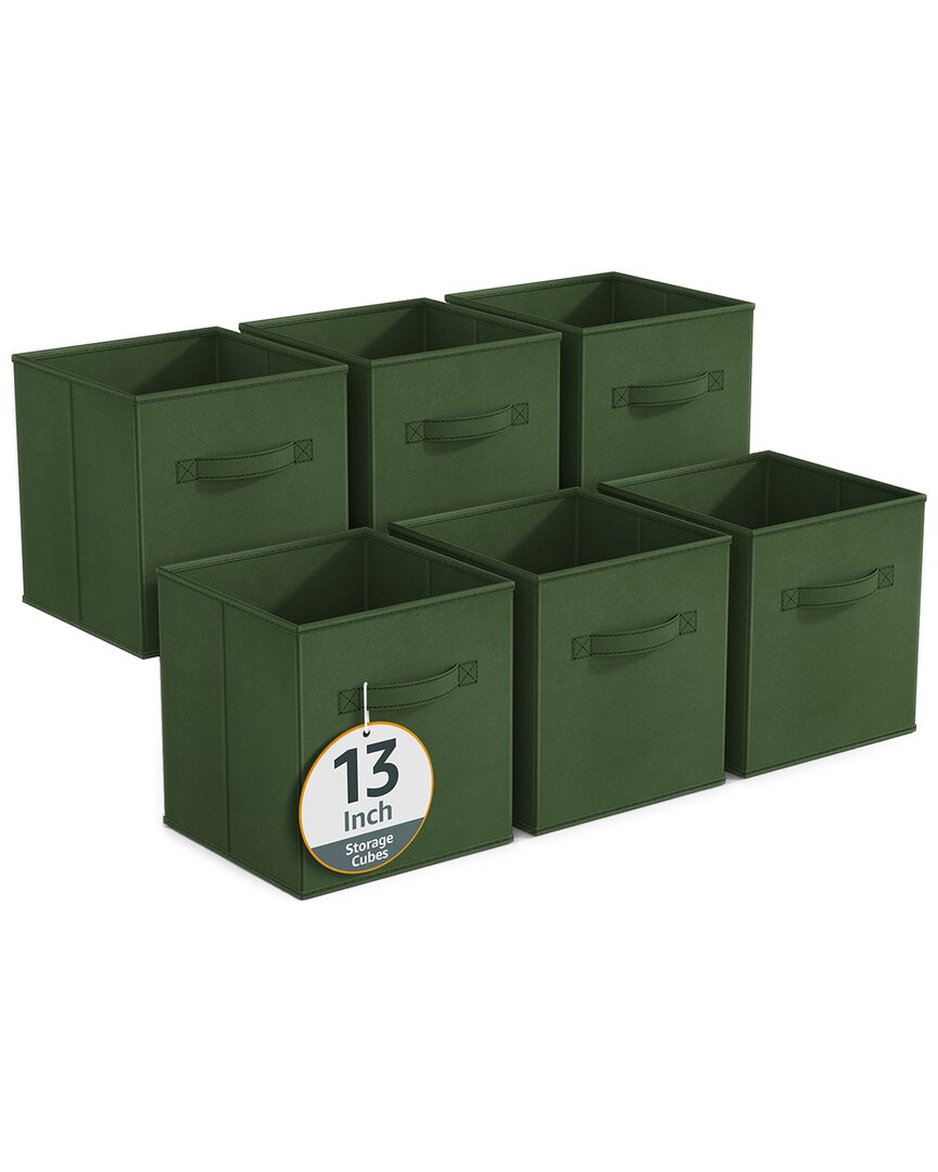 Sorbus 13in 6 Pack Fabric Storage Cubes In Green