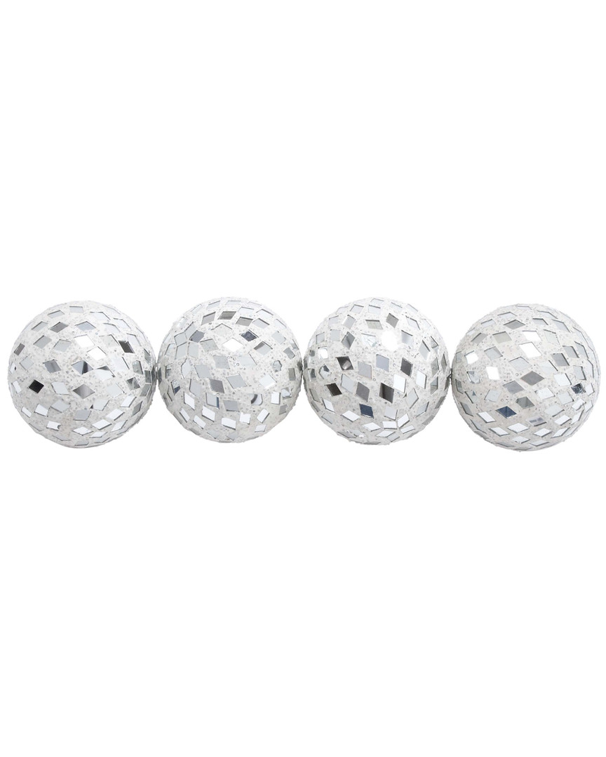 Peyton Lane Set Of 4 Mirror Mosaic Balls