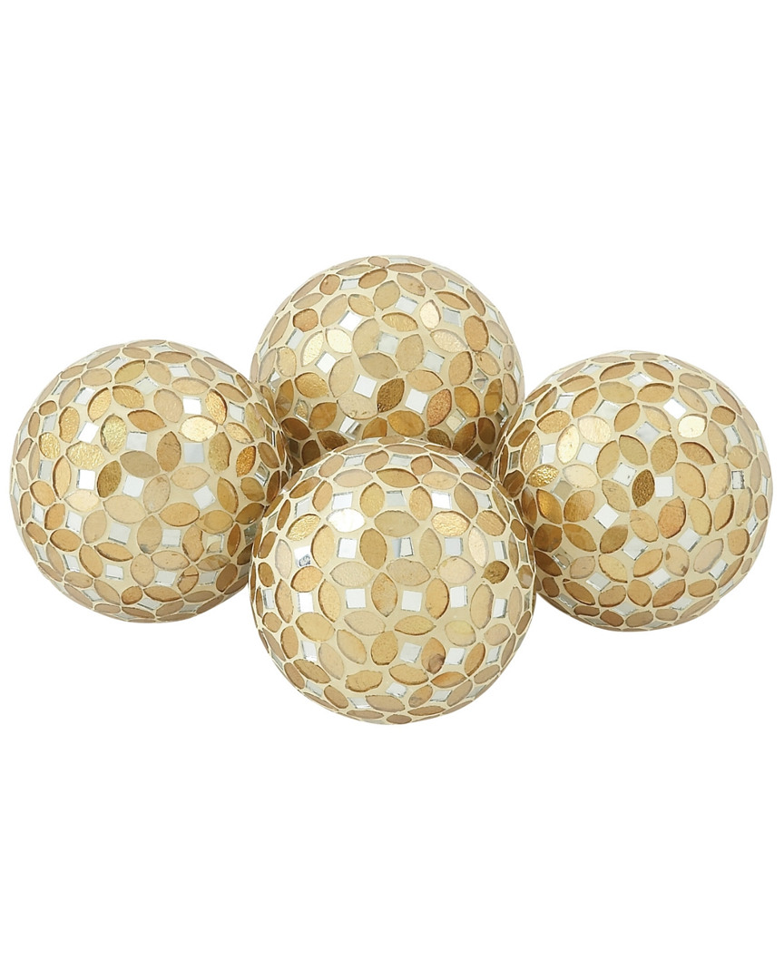 Peyton Lane Set Of Four Glass Mosaic Orbs