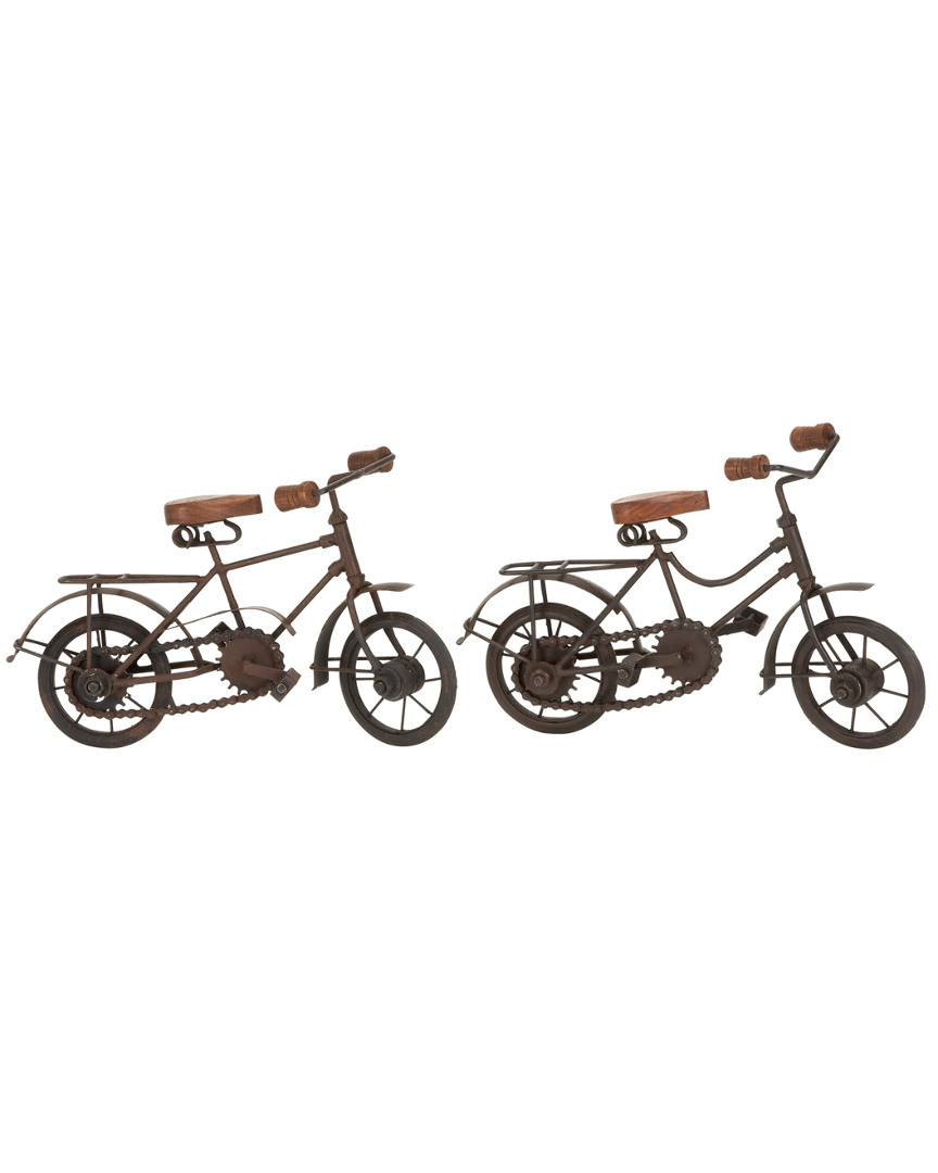 Peyton Lane Set Of Two Metal & Wood Bicycles