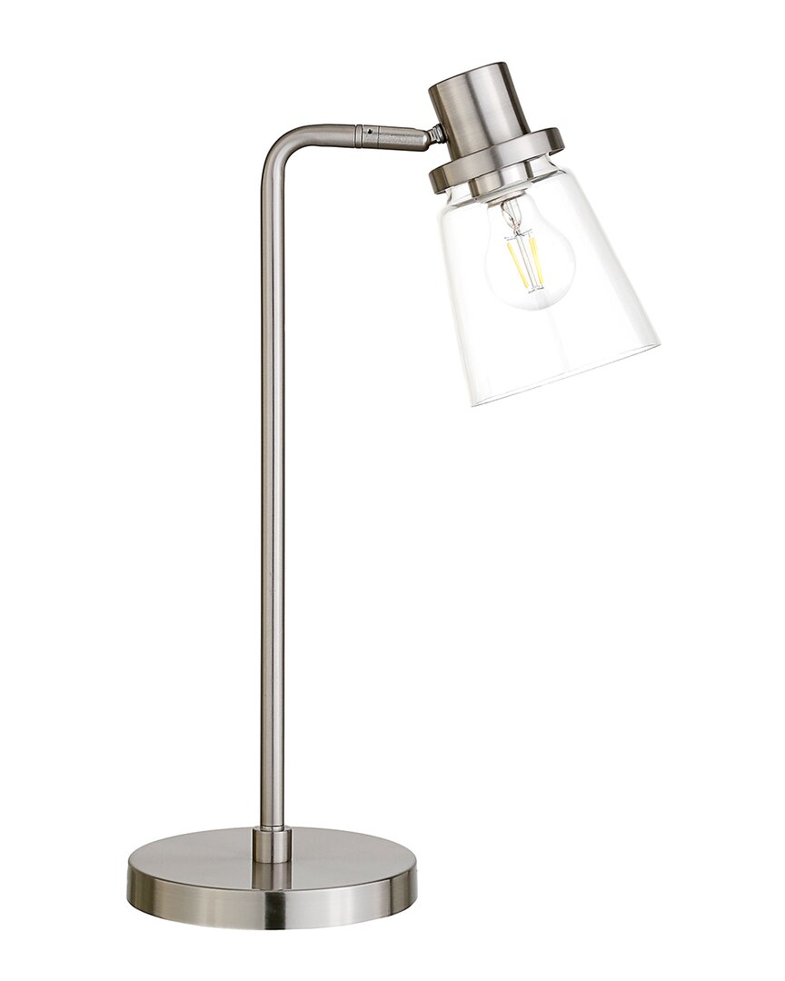 Abraham + Ivy Granville Brushed Nickel Table Lamp In Silver