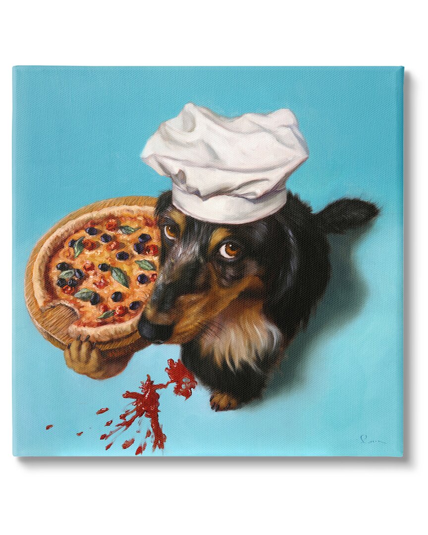 Stupell Dog Chef Pizza Bite Portrait Canvas Wall Art By Lucia Heffernan