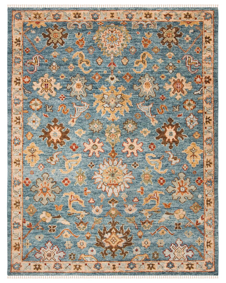 Safavieh Samarkand Hand Knotted Wool Rug In Blue
