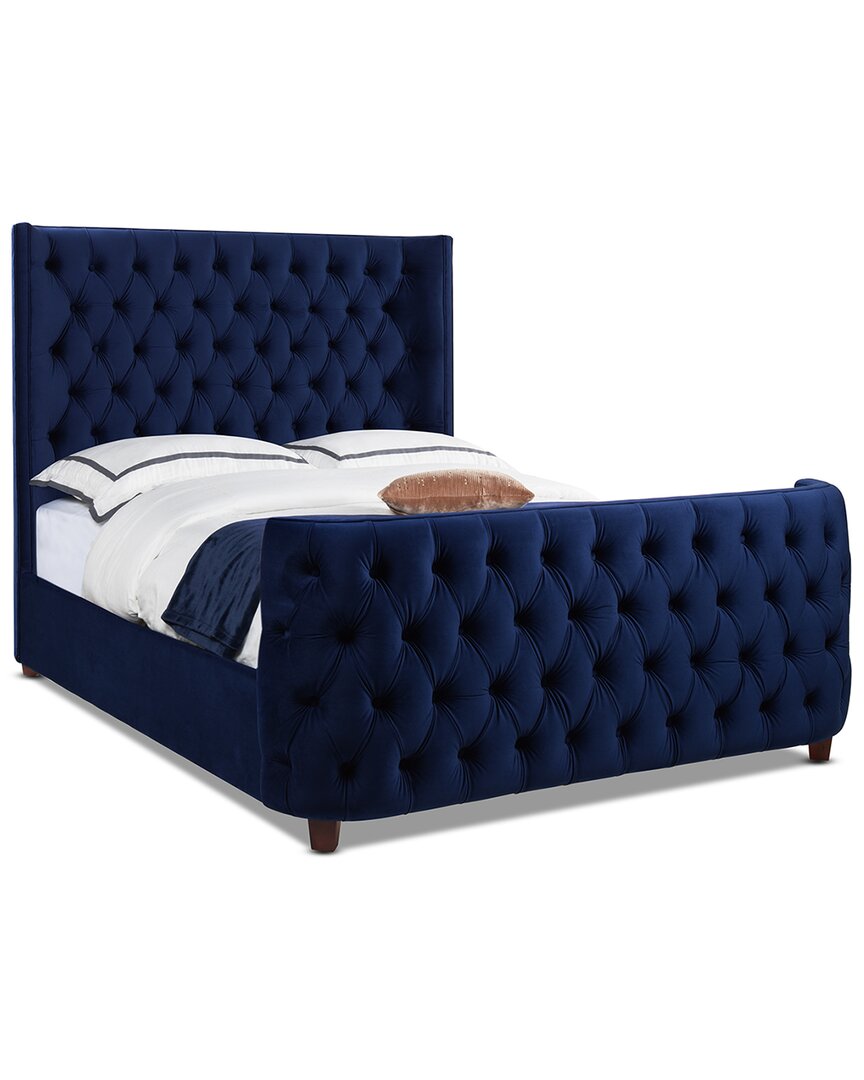 Jennifer Taylor Home Brooklyn Queen Tufted Panel Bed Headboard And Footboard  Set In Navy