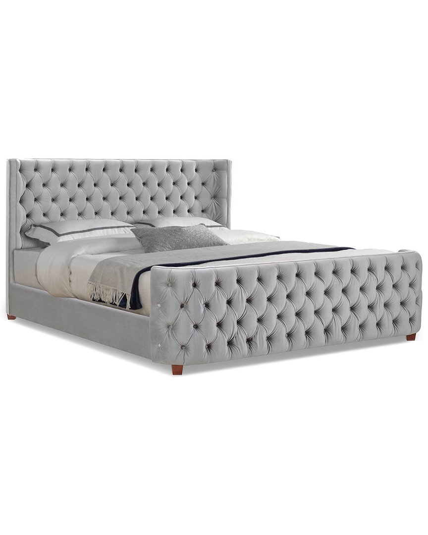 Jennifer Taylor Home Brooklyn King Tufted Panel Bed Headboard And Footboard Set In Gray