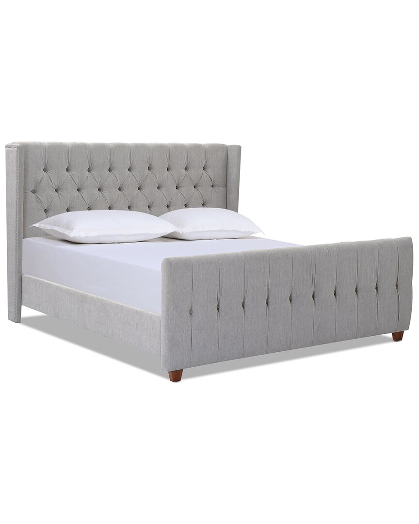 Jennifer Taylor Home David Tufted Wingback King Bed In Silver