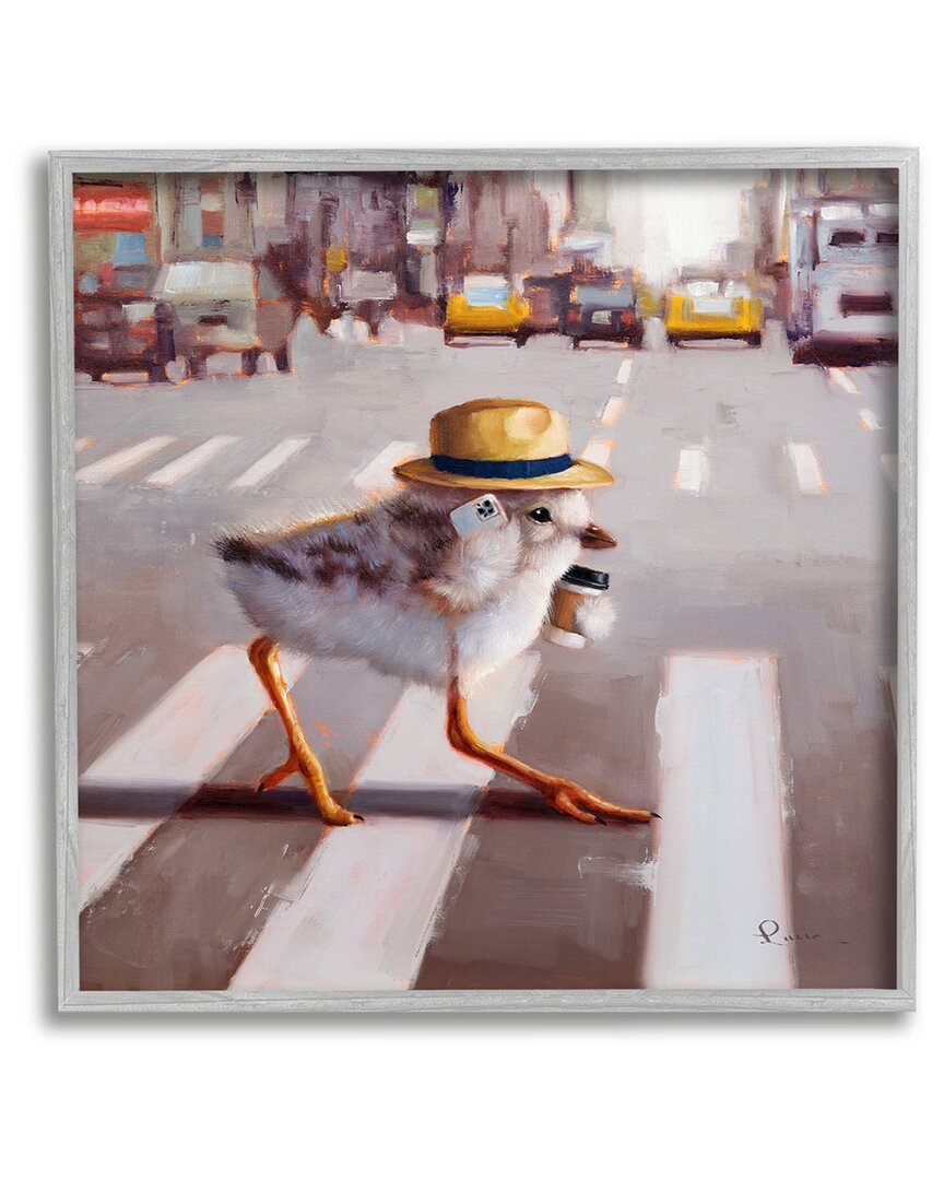 Stupell Bird Crosswalk Urban City Street Framed Giclee Wall Art By Lucia Heffernan