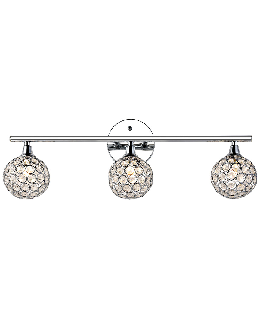 Jonathan Y Maeve 23in 3-light Iron/glass Contemporary Glam Led Vanity Light In Metallic