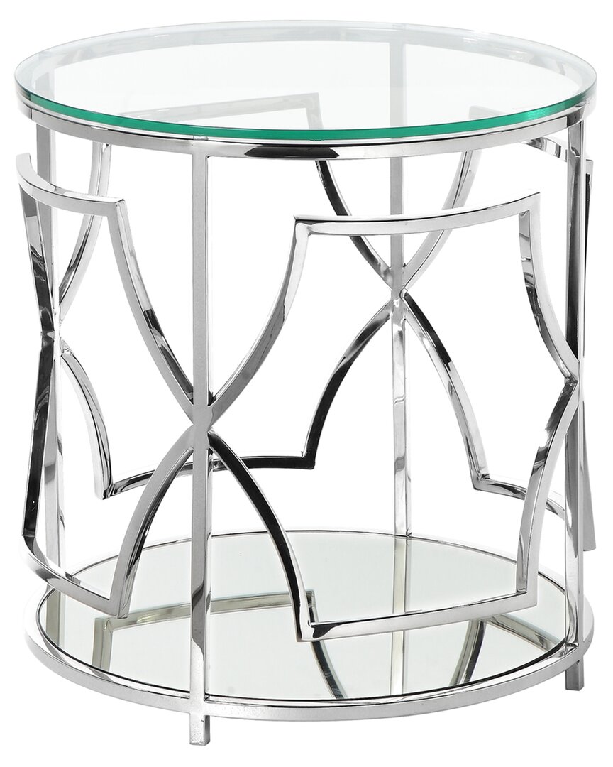 Shatana Home Edward Round Side Table In Silver