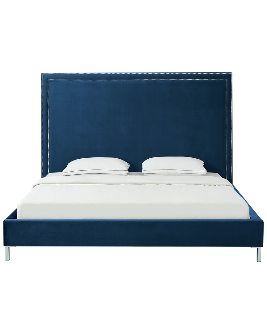 Shop Inspired Home Valentina Navy Platform Bed In Blue
