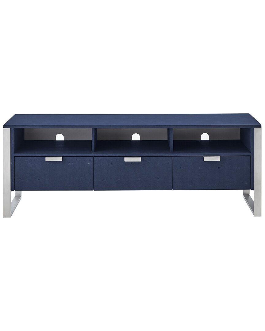 Nicole Miller Isidro Tv Stand/cabinet In Blue