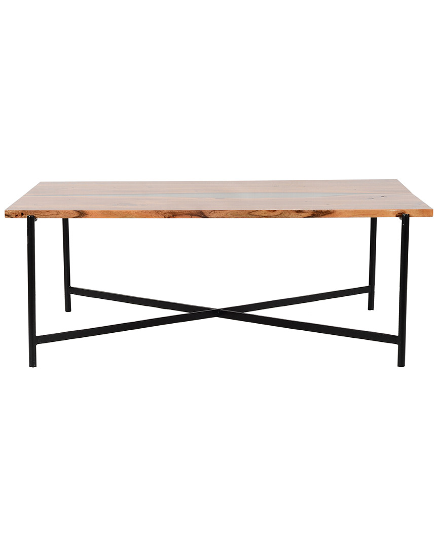 Alaterre Rivers Edge 48in Acacia Wood And Acrylic Coffee Table