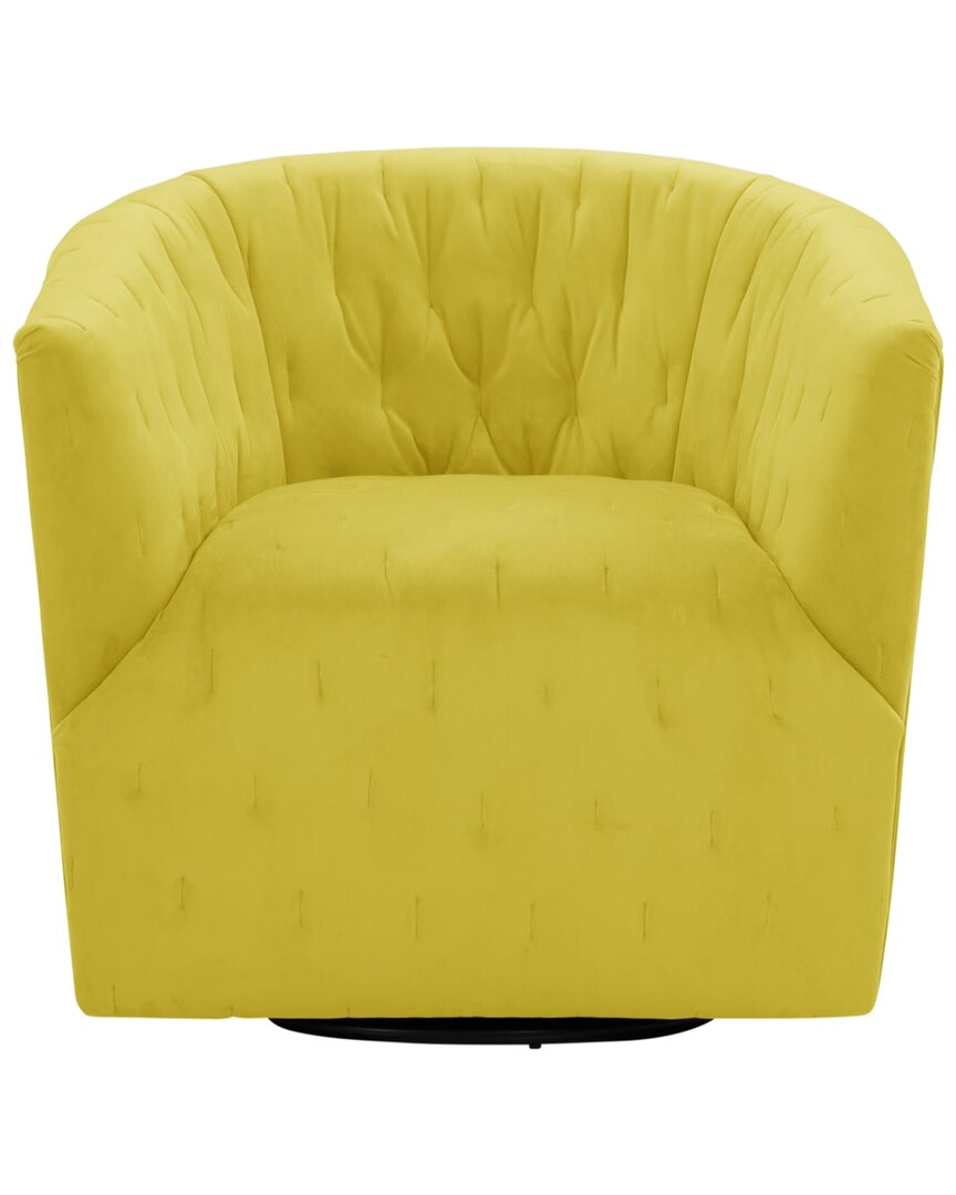 Shop Rustic Manor Kaitlin Swivel Accent Chair In Yellow