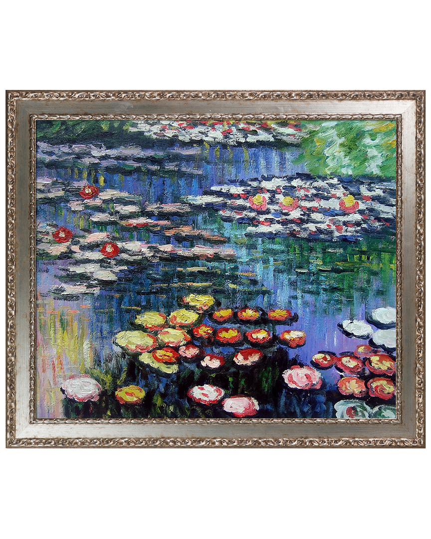 Overstock Art Water Lilies Pink Framed Oil Reproduction Of An Original Painting By Claude Monet