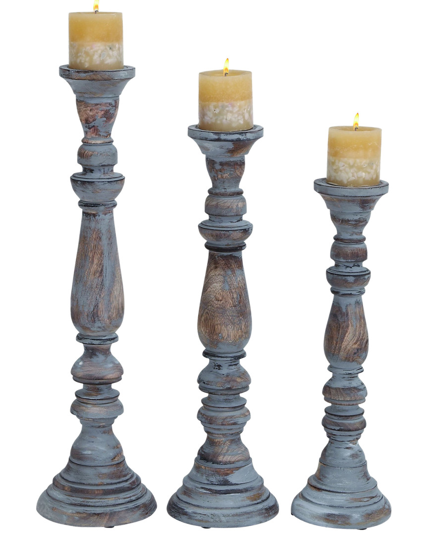 Peyton Lane Set Of 3 Wood Candle Stands