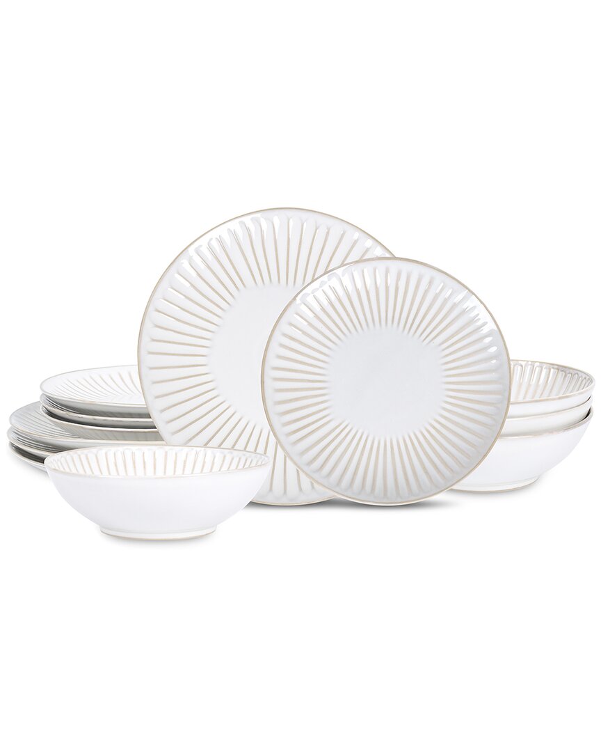Stone Lain Linea 12pc Dinnerware Set In White