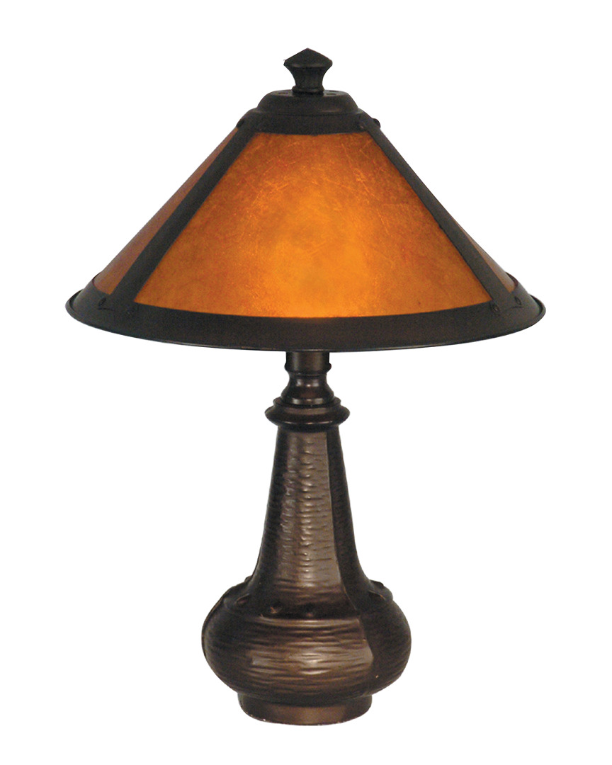 Shop Dale Tiffany Hunter Mica Accent Table Lamp In Amber