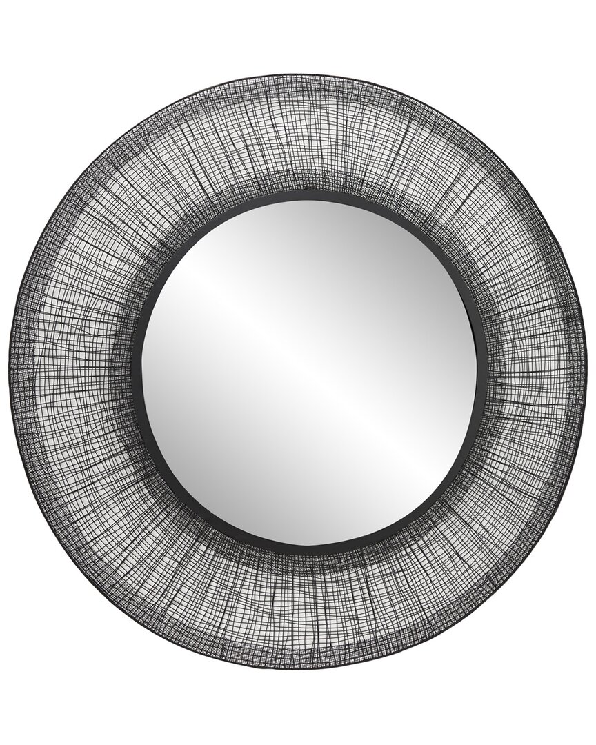 Peyton Lane Black Modern Metal Wall Mirror