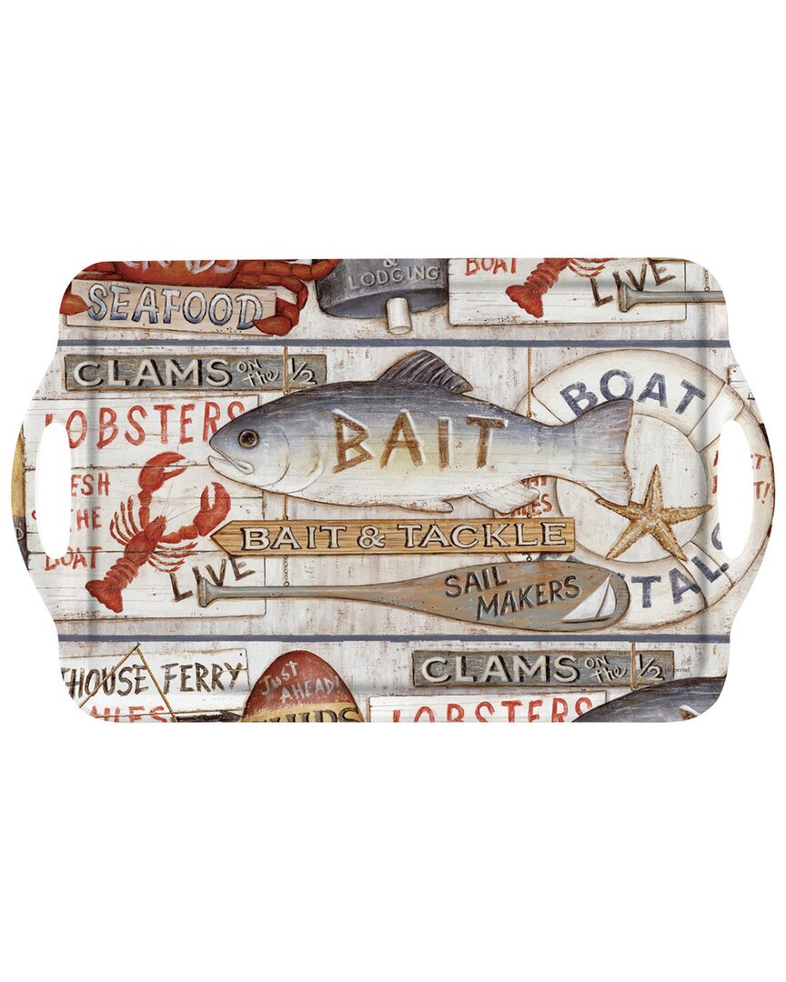 Pimpernel Coastal Signs Large Handled Tray In Multi