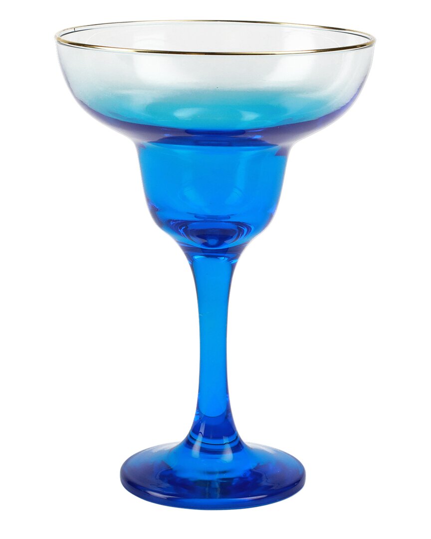 Vietri Rainbow Sapphire Margarita Glass