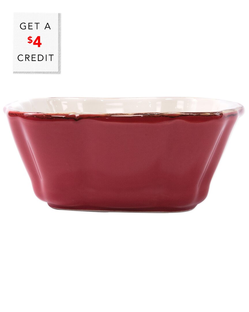 Shop Vietri Italian Bakers Small Square Baker With $4 Credit In Red