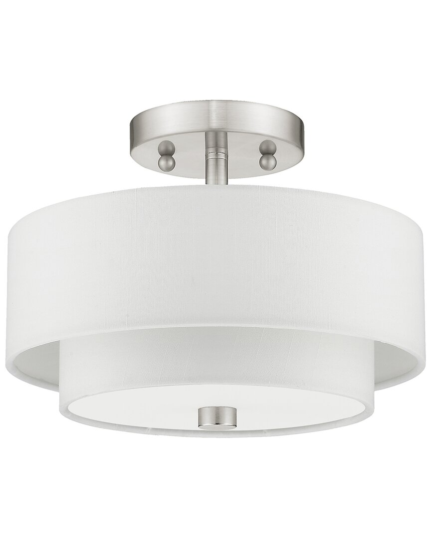 Livex Lighting Claremont 2-light Brushed Nickel Ceiling Mount