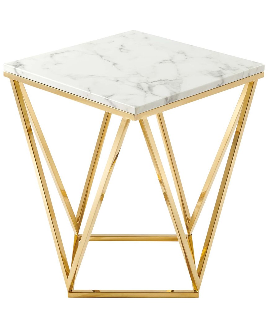 Modway Vertex Gold Metal Stainless Steel End Table