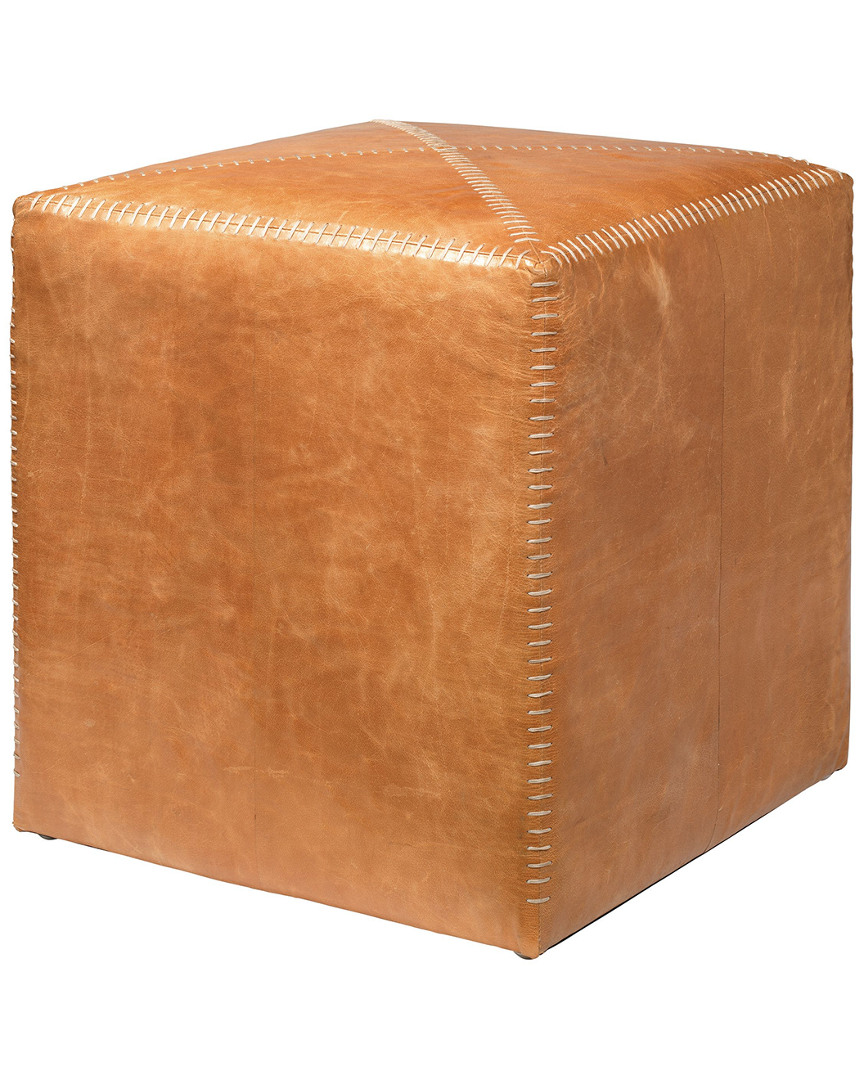 Jamie Young Small Ottoman In Orange
