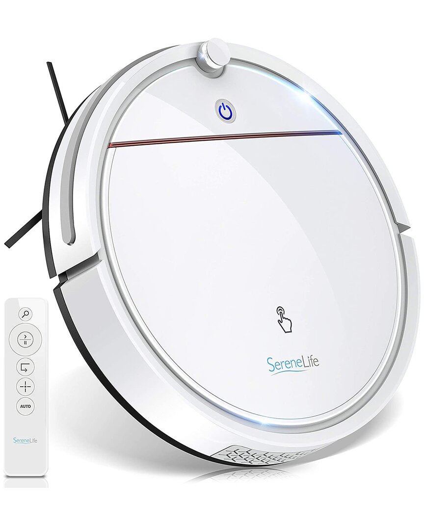 Pure Clean Automatic Robot Cleaning Vacuum, Includes Remote Control For Cleaning Modes & Robot Direc In White