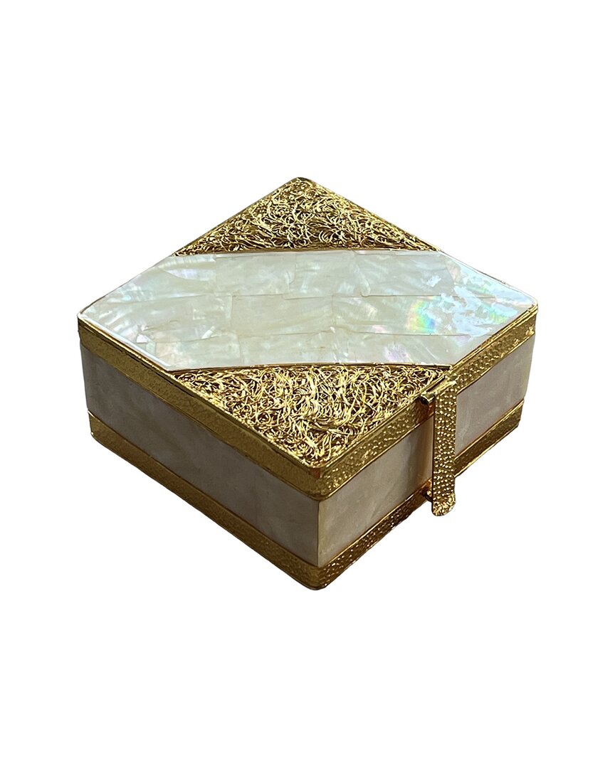 Tiramisu Mother-of-pearl Jewelry Box With Mesh Detail