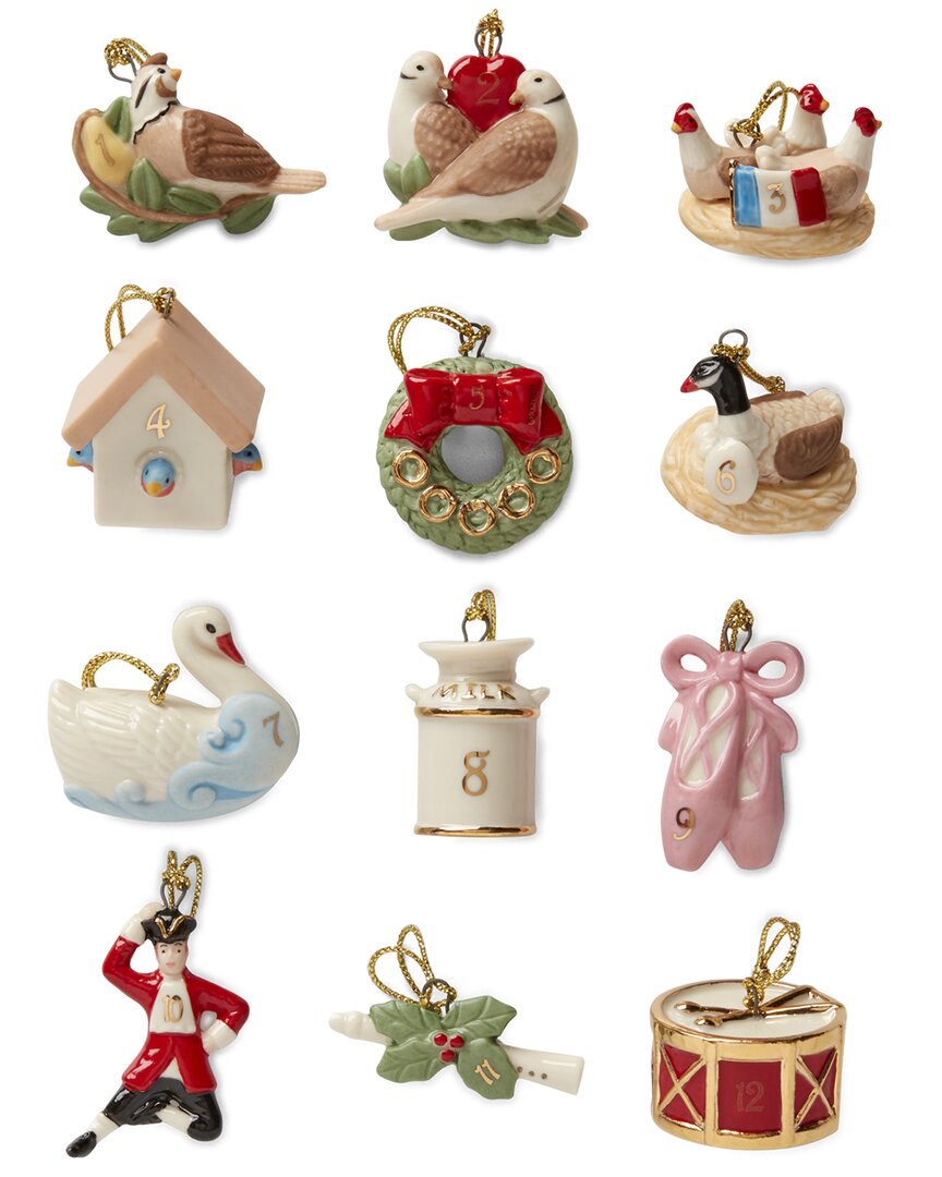 Lenox Twelve Days Of Christmas Mini 12pc Ornament Set In Multicolor