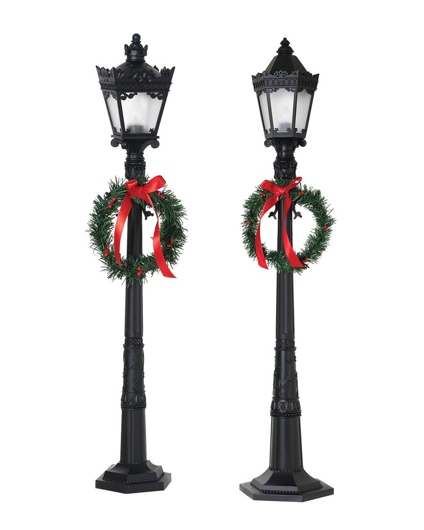 Gerson International 26-inch Indoor Holiday Lamp Posts (set Of 2) In Black