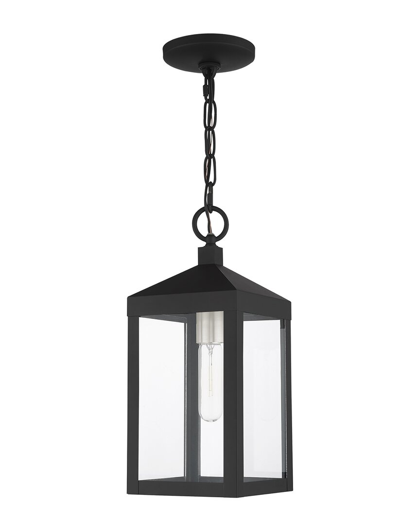 Livex Lighting 1-light Black With Brushed Nickel Cluster Outdoor Pendant Lantern