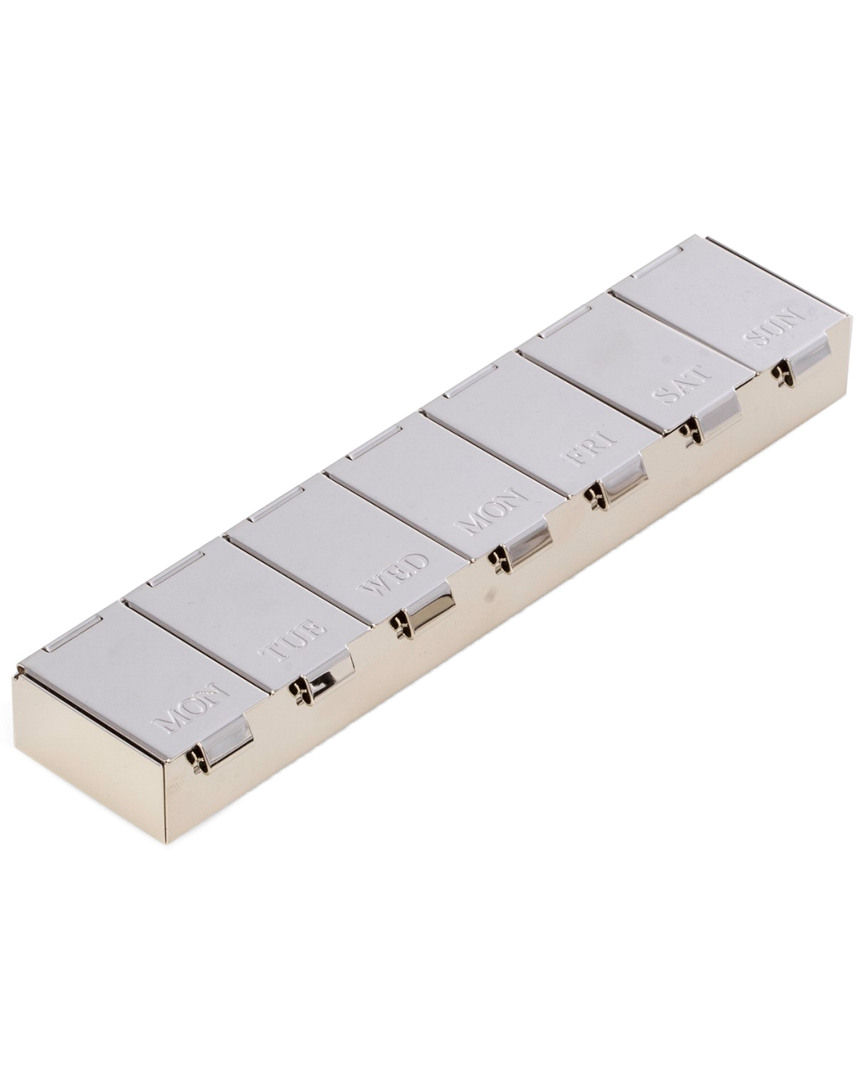 Bey-berk Chrome Plated & Plastic Lined Pill Box