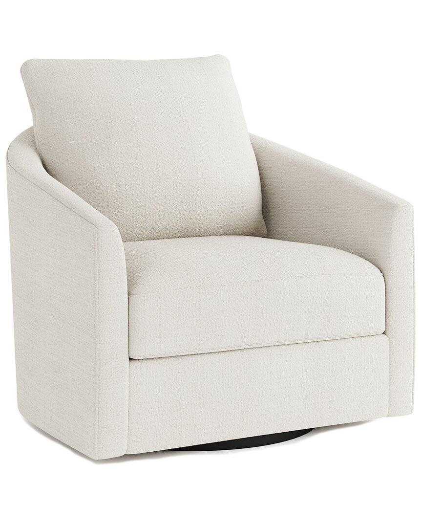 Bernhardt Astoria Fabric Swivel Chair In White