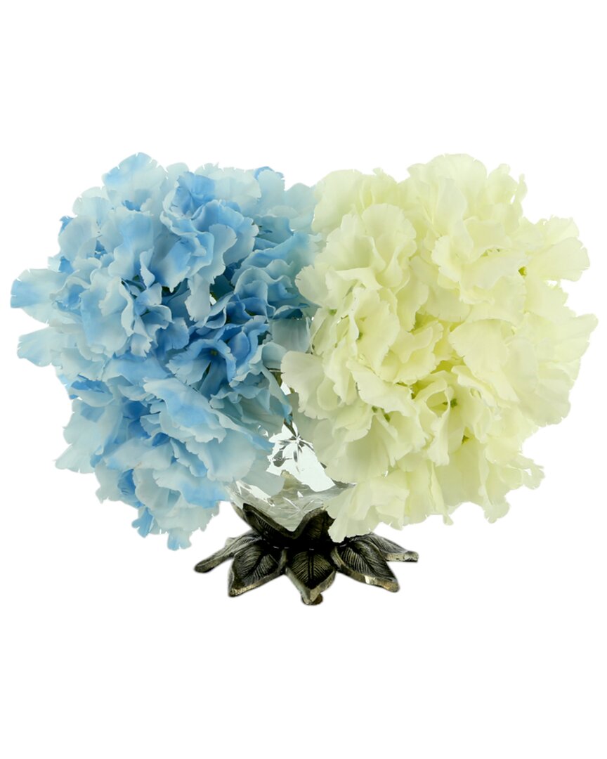 Shop Creative Displays Blue & White Hydrangea Arrangement In Decorative Glass Vase