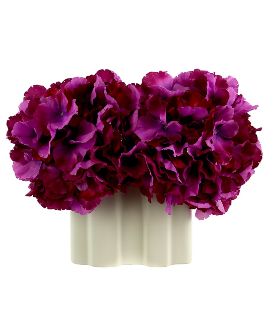 Shop Creative Displays Purple Hydrangeas Arranged In A Decorative White Ceramic Vase
