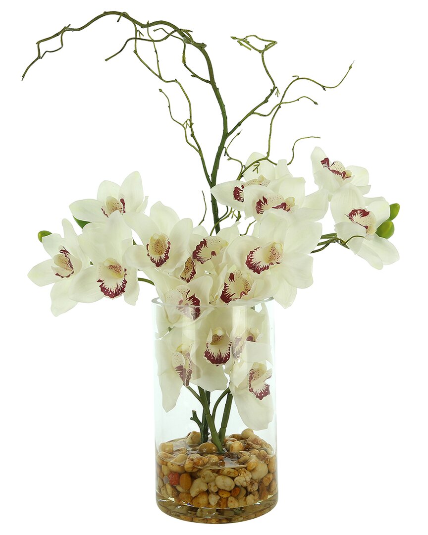 Shop Creative Displays Modern Orchid Arrangement In Glass Vase In White