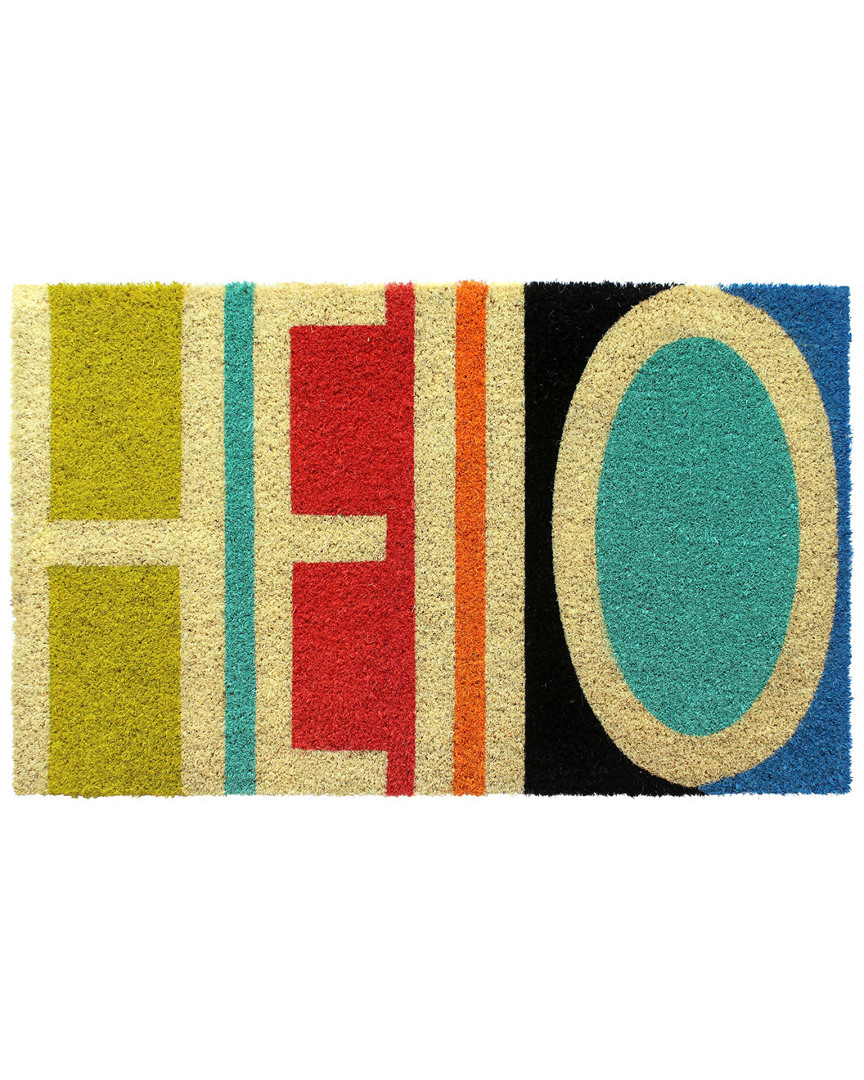 Master Weave Hello Abstract Coir Doormat
