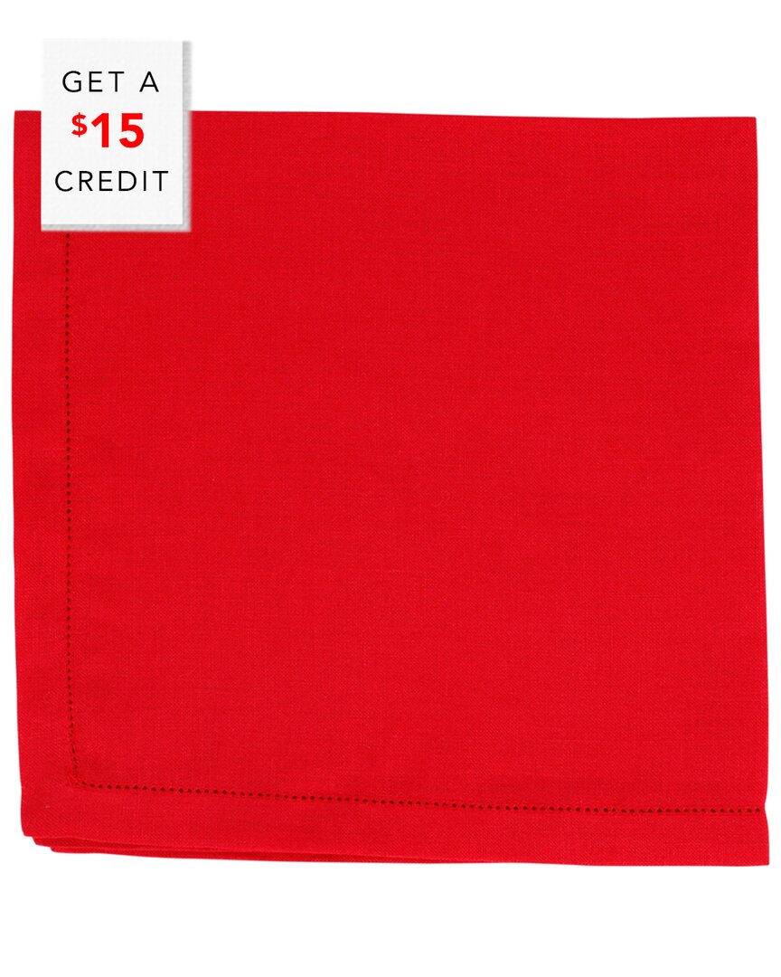 Vietri Tessuti Set Of 4 Red Napkins In Red