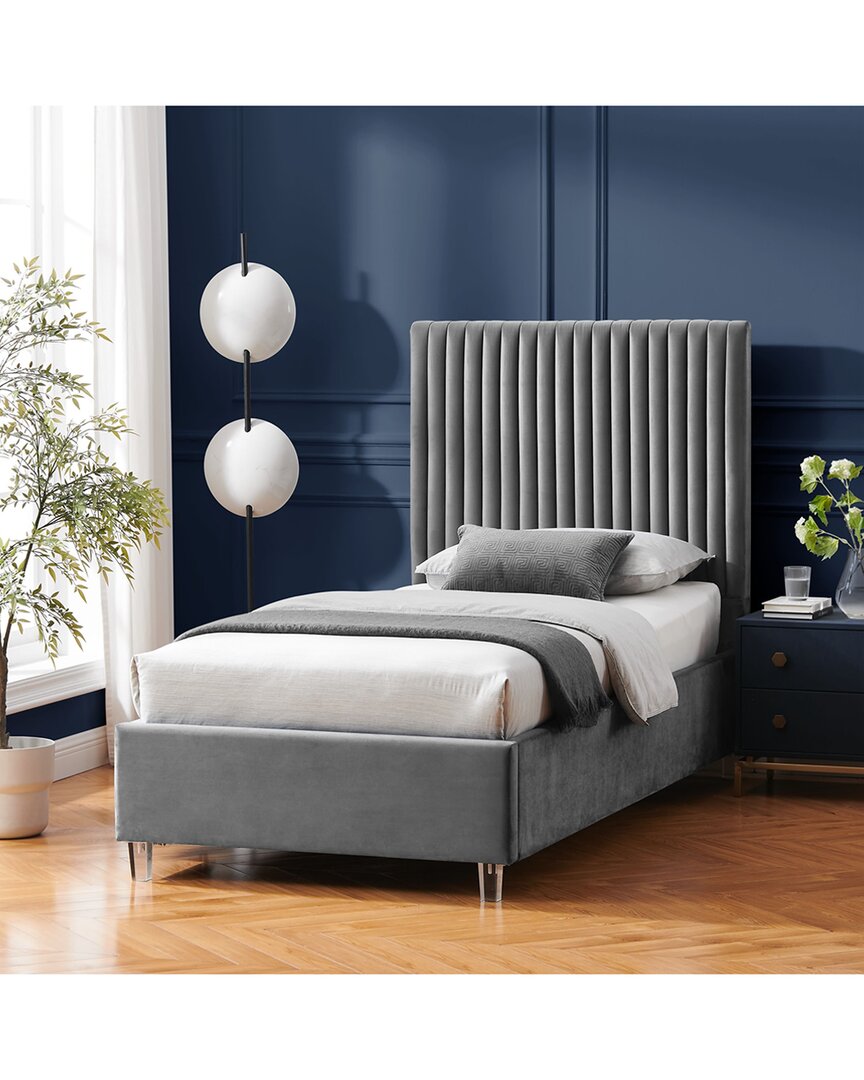 Shop Inspired Home Alyah Platform Bed In Grey