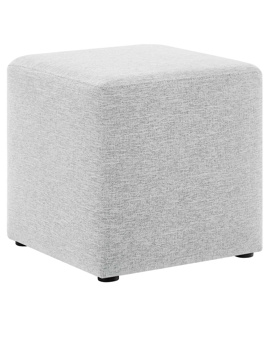 Modway Callum 17 Square Woven Heathered Fabric Upholstered Ottoman In Grey