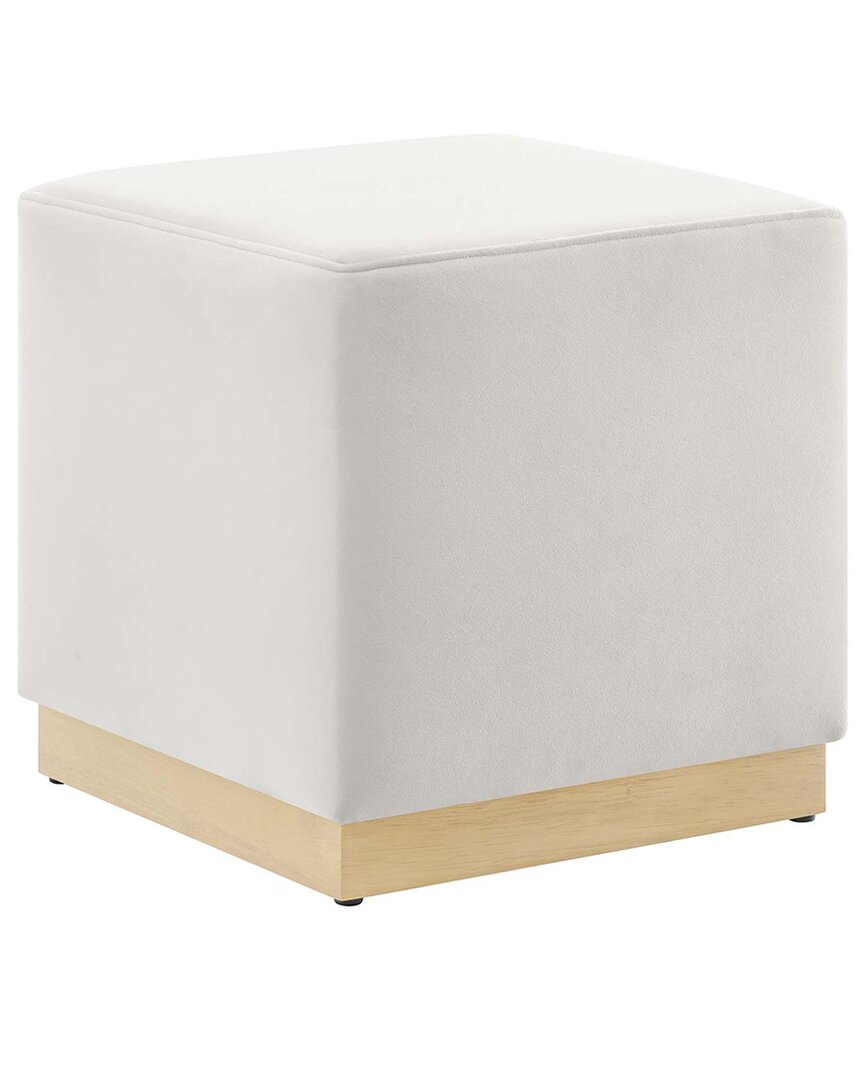 Modway Tilden 17 Square Performance Velvet Upholstered Ottoman In White