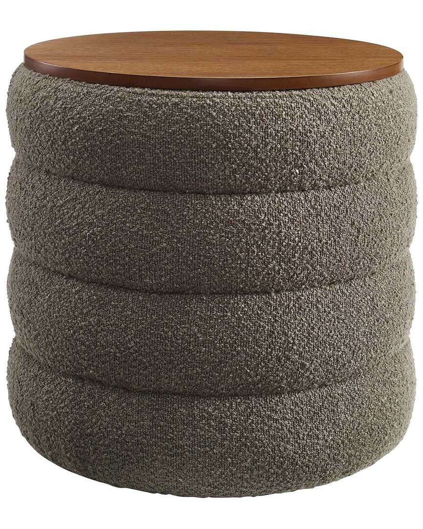 Modway Mezzo Round Boucle Fabric Storage Ottoman Stool