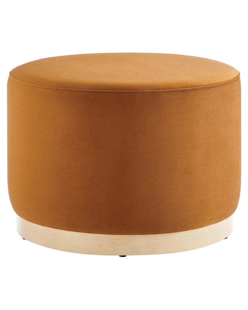 Modway Tilden Large 23 Round Performance Velvet Upholstered Ottoman In Red