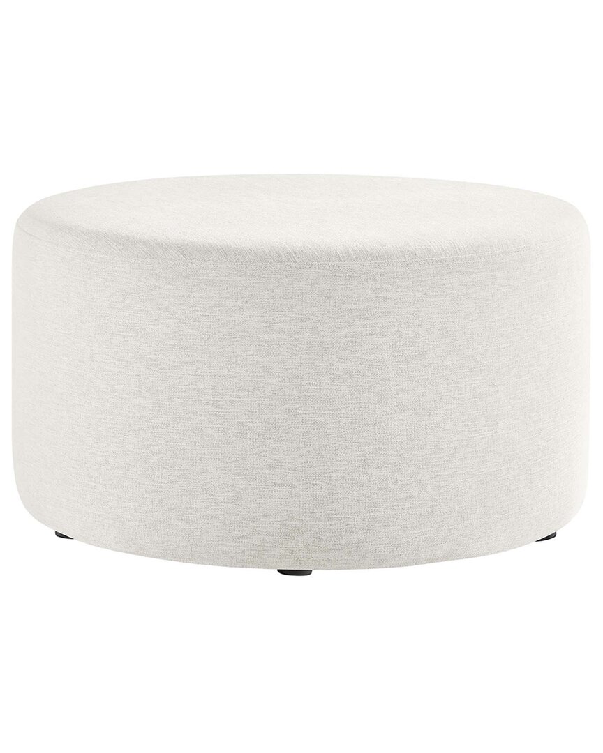 Modway Callum Large 29 Round Woven Heathered Ottoman In White
