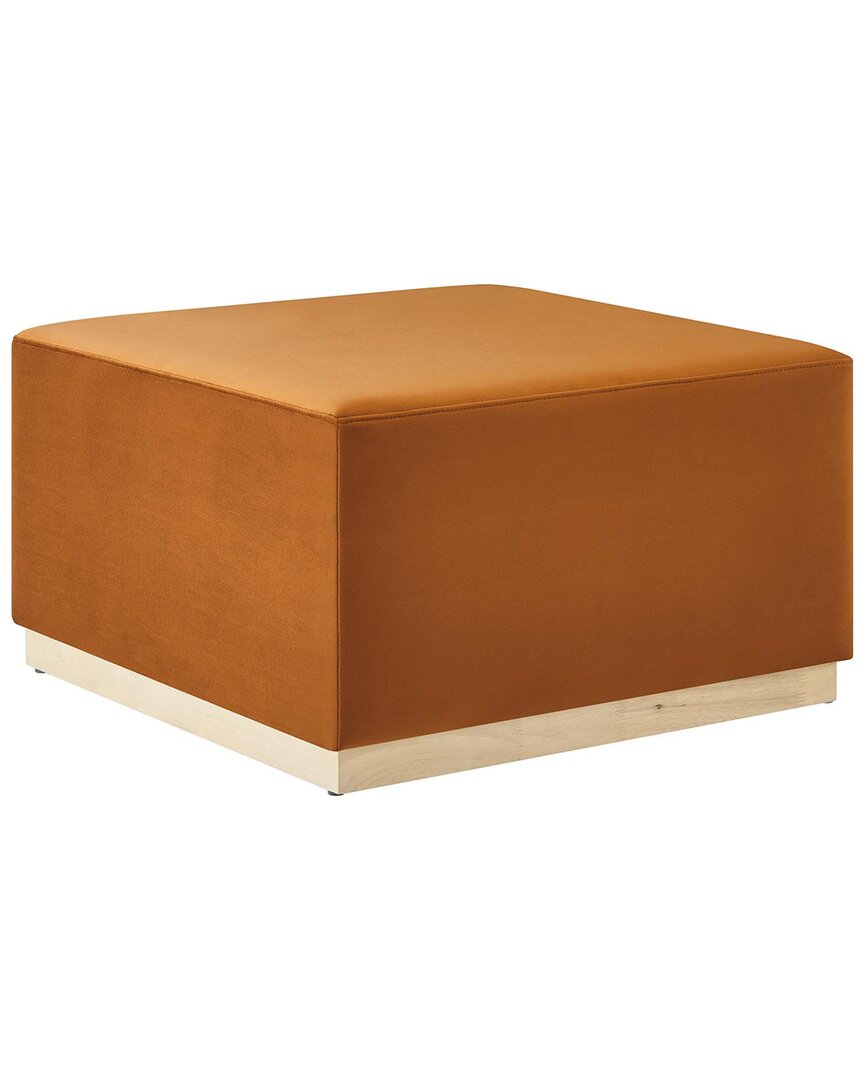 Modway Tilden Large 28in Square Performance Velvet Upholstered Ottoman In Red