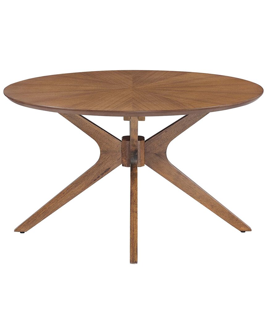 Modway Crossroads Round Wood Coffee Table In Brown