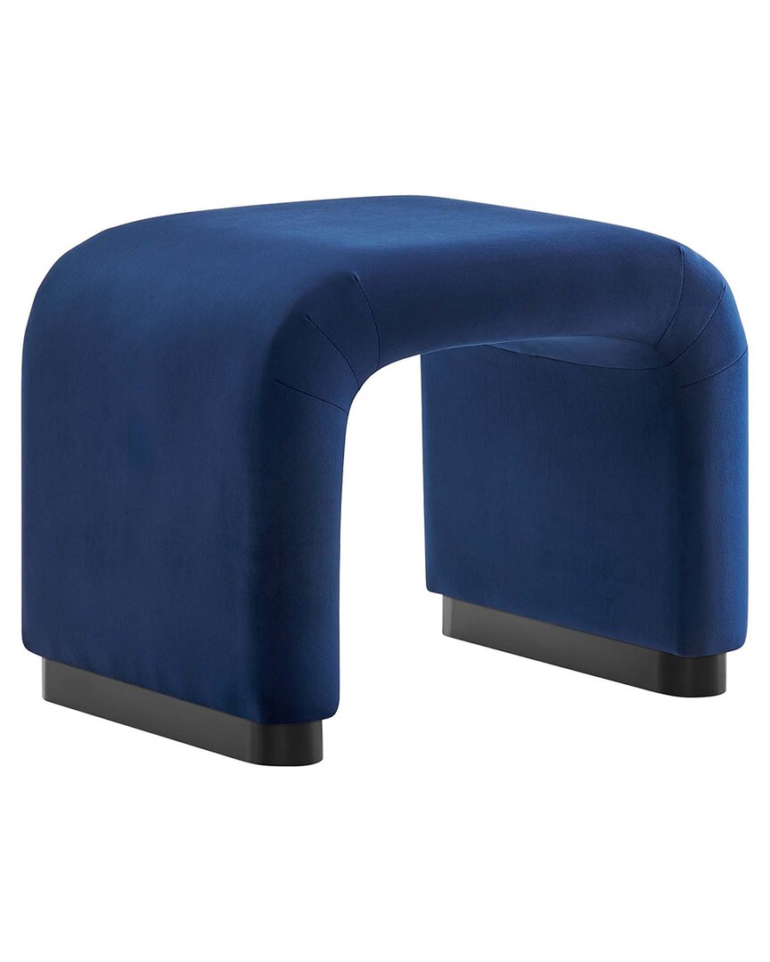 Modway Koda Performance Velvet Waterfall Stool In Black