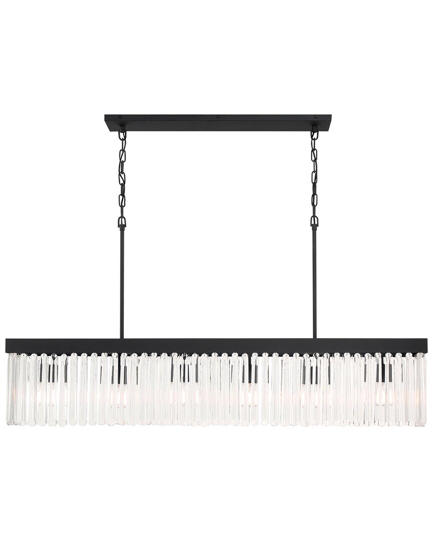 Shop Crystorama Emory 6-light Black Forged Linear Chandelier